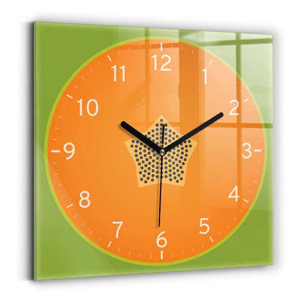 Ceas din sticlă pătrat Papája ovoce