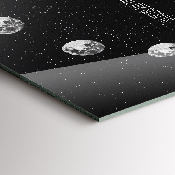 Ceas din sticlă pătrat Fáze měsíce a nápis