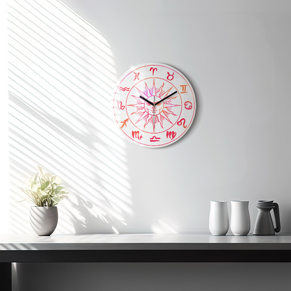 Ceas din sticlă rotund Barevná znamení zvěrokruhu