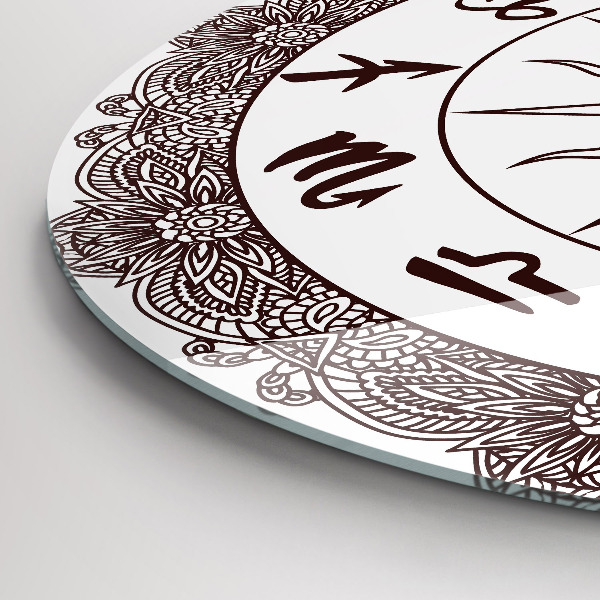 Ceas din sticlă rotund Dekorativní zvěrokruhy