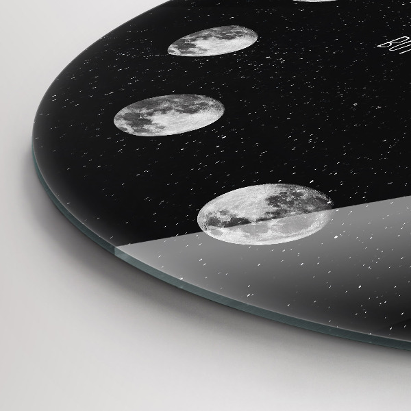 Ceas din sticlă rotund Fáze měsíce a nápis